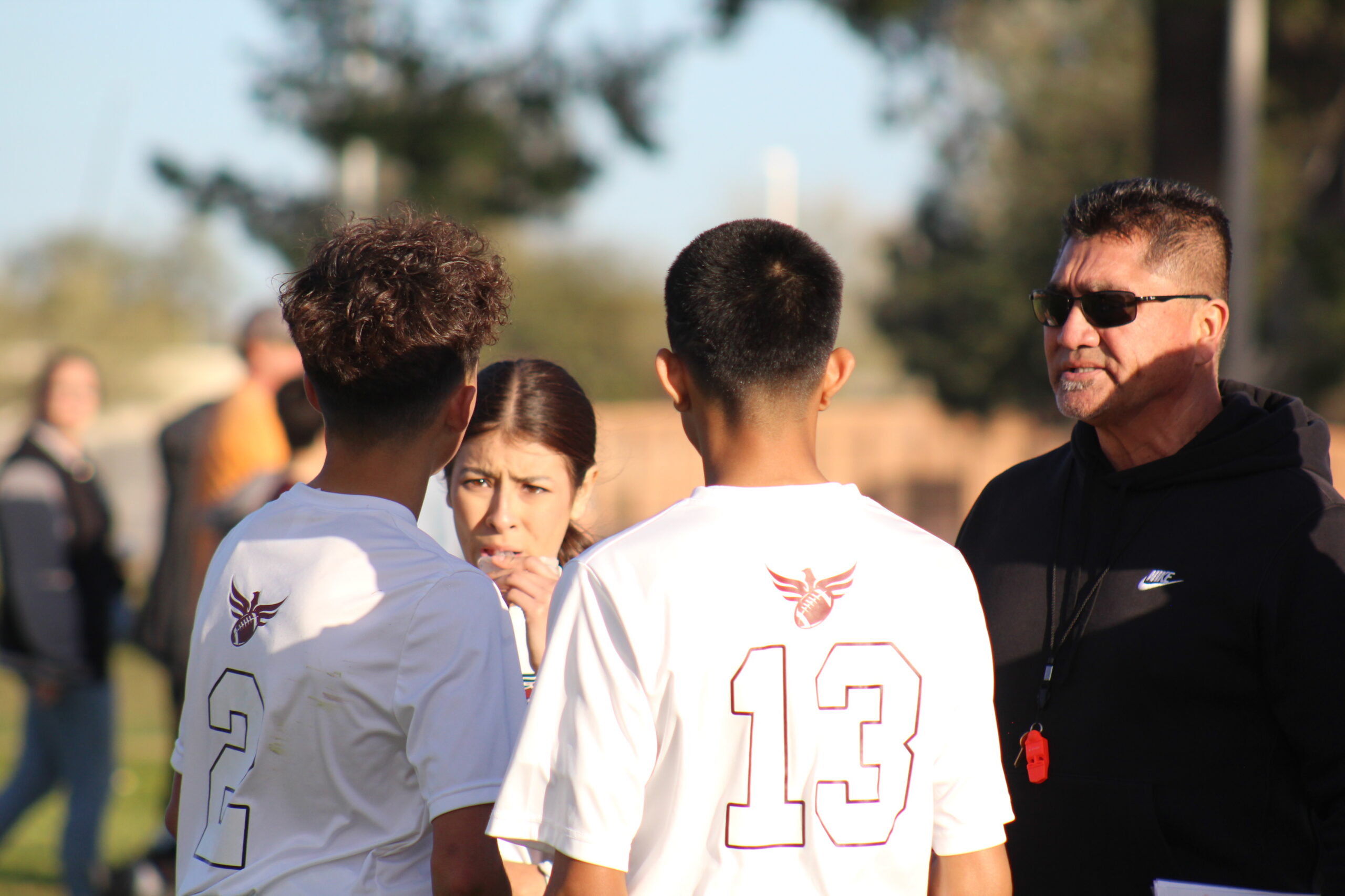 Academy Del Sol flag football team at practice